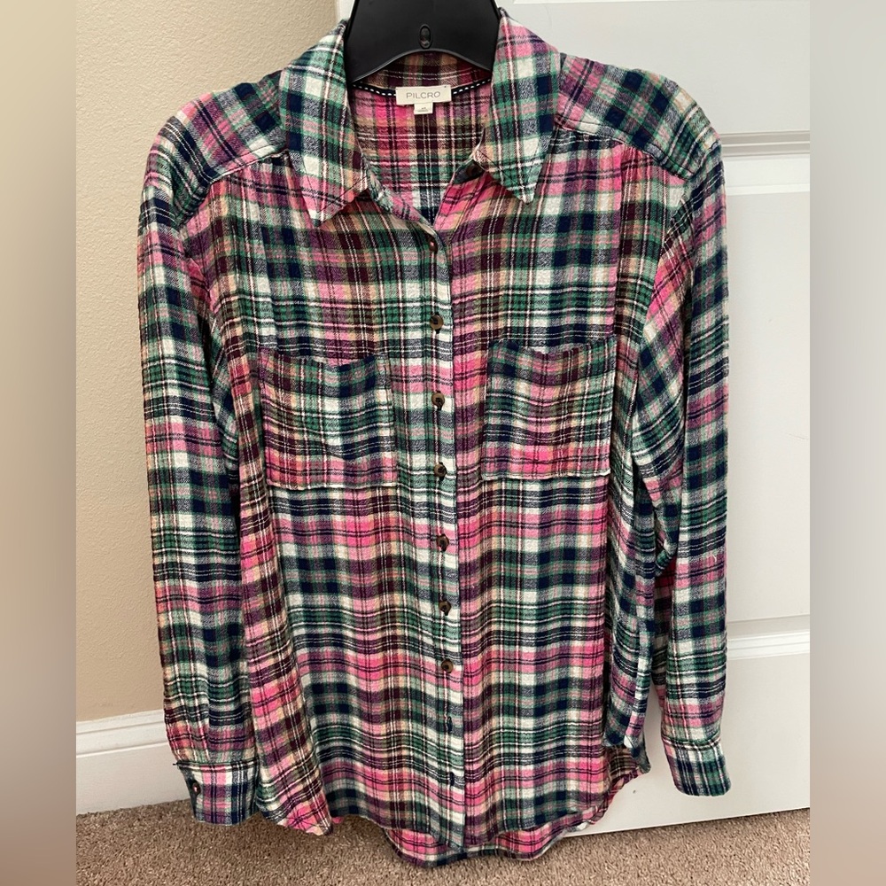 Pilcro by Anthropologie Long Sleeve Plaid Button Down Shirt